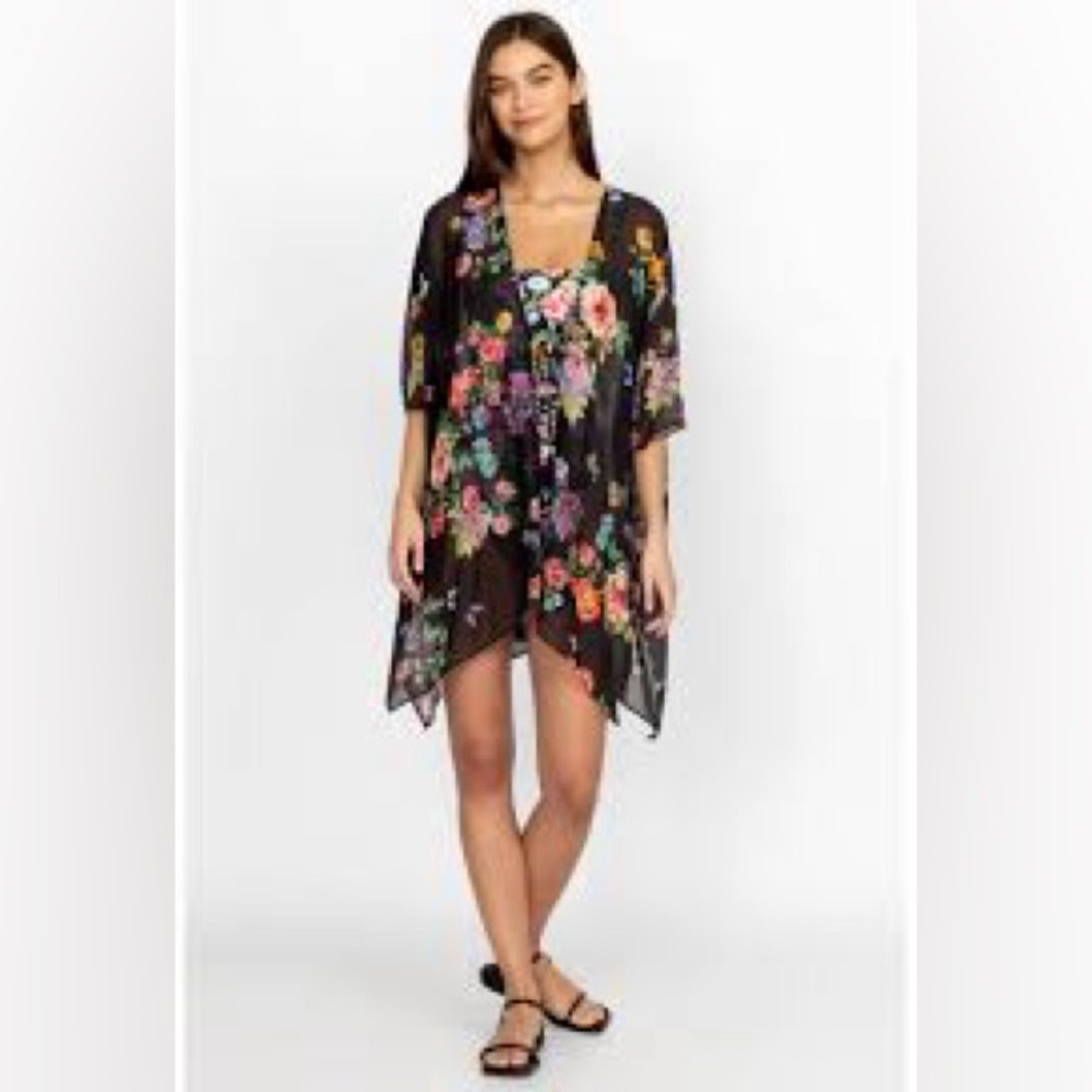 NWT Johnny Was Black Butterfly $248 Kimono S/M
